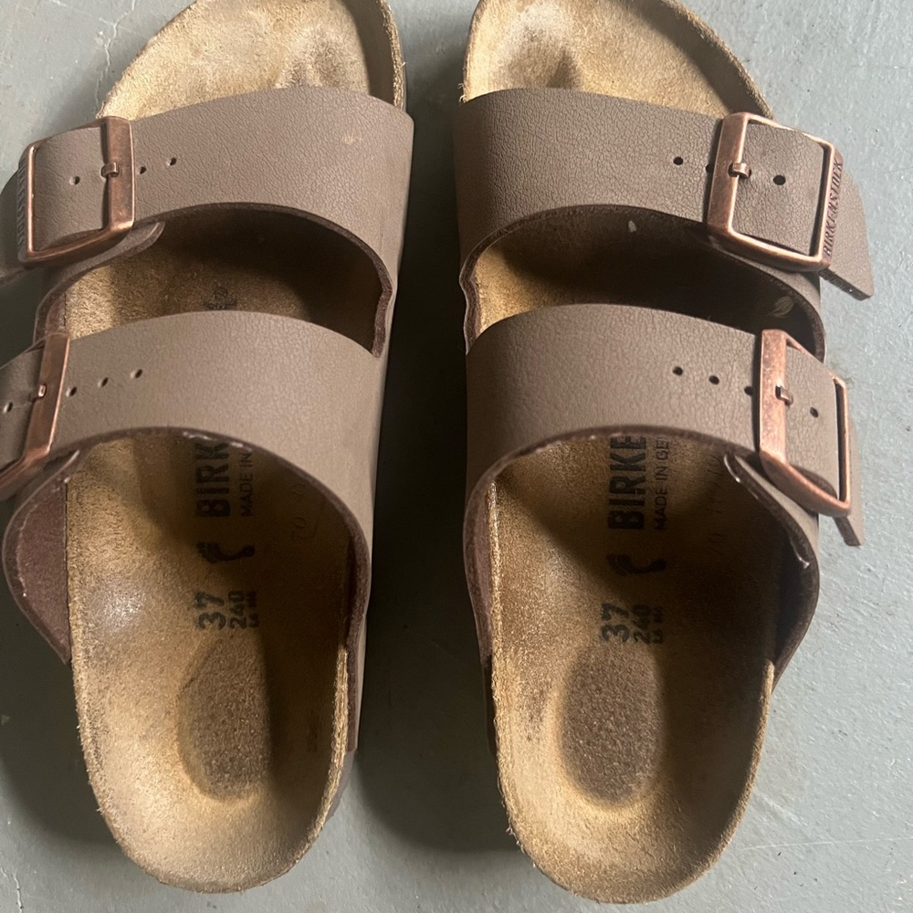 Birkenstock Womens Brown Two-Strap Sandals